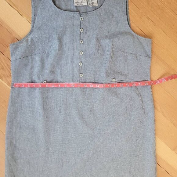 Vintage‎ 90s sleeveless tank dress houndstooth print button front - Picture 8 of 8